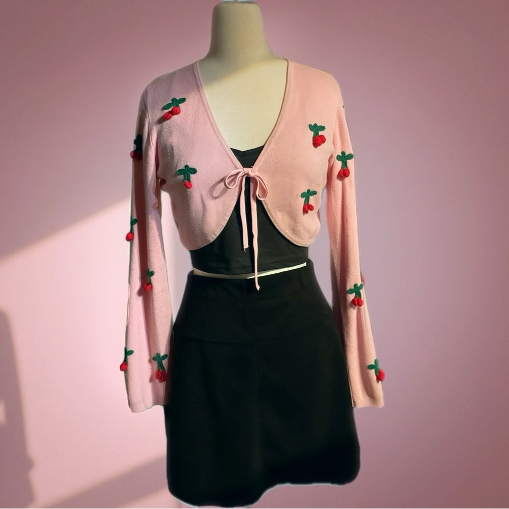 Sugar Thrillz (Dolls Kill) Well Picked Cherry Tie Cardigan